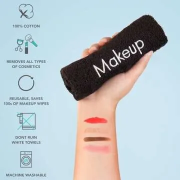 Arkwright Makeup Towels - Elegant Pack of 6 Cotton Washcloths for Beauty Lovers