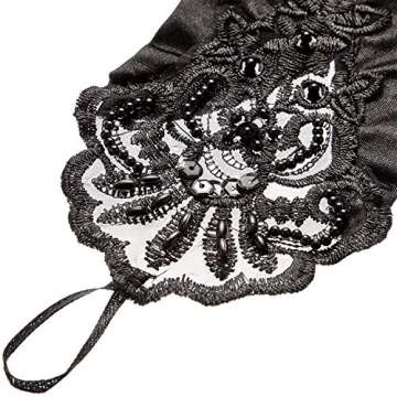 SATINIOR 3 Pairs Women Gothic Gloves Black Lace Fingerless Gloves Bridal Wedding Tea Party Decor Cosplay 1920s 1980s Costume Accessories