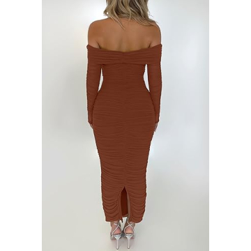 Stylish Off Shoulder Bodycon Maxi Dress for Women