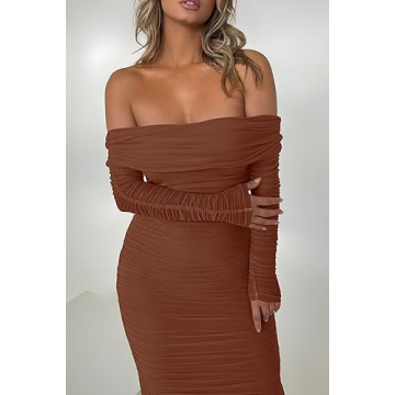 Stylish Off Shoulder Bodycon Maxi Dress for Women