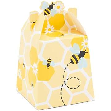 Sparkle and Bash Bee Birthday Party Treat Boxes - 50 Pack