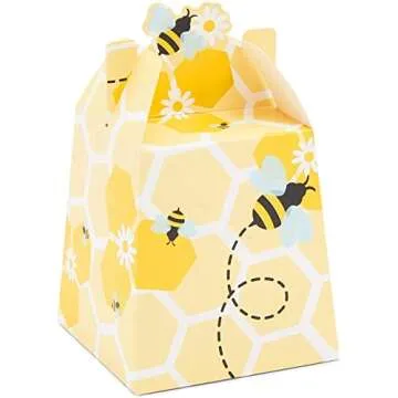 Sparkle and Bash Bee Birthday Party Treat Boxes - 50 Pack