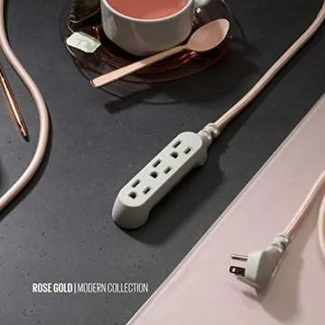 360 Electrical 360440 Habitat Braided Extension Cord, 15 ft. - Rose Gold