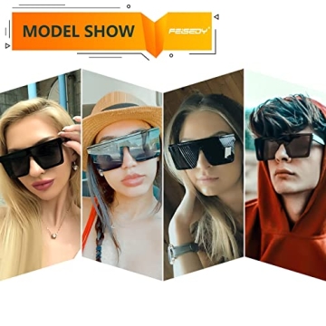 FEISEDY Oversized Sunglasses UV400 Protection Trendy Design