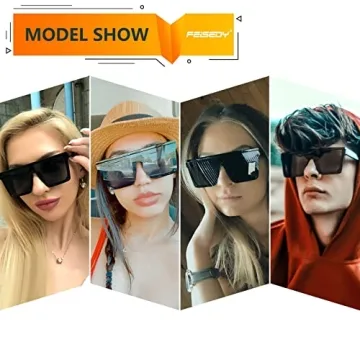 FEISEDY Oversized Sunglasses UV400 Protection Trendy Design