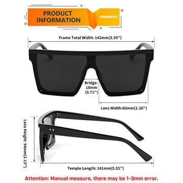 FEISEDY Oversized Sunglasses UV400 Protection Trendy Design