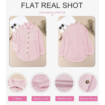 Stylish Women's Waffle Knit Button Down Shirt for Summer