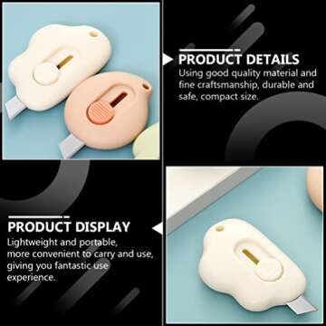 DOITOOL 3 Pieces Mini Utility Knives Cloud Shaped Box Cutter Mini Retractable Letter Opener Envelope...