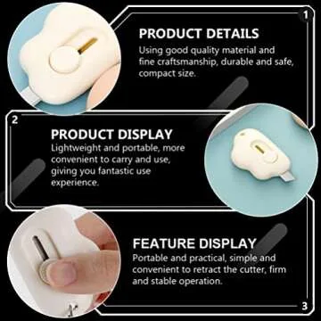 DOITOOL 3 Pieces Mini Utility Knives Cloud Shaped Box Cutter Mini Retractable Letter Opener Envelope Slitter Carton Opener Box Cutter with Hanging Hole for Office and Home Use