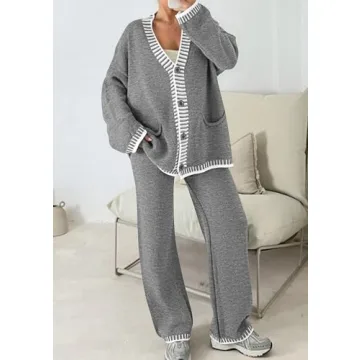 PRETTYGARDEN Women's Stylish 2 Piece Knit Lounge Sets