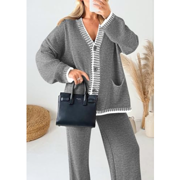 PRETTYGARDEN Women's Stylish 2 Piece Knit Lounge Sets