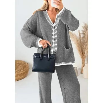 PRETTYGARDEN Women's Stylish 2 Piece Knit Lounge Sets