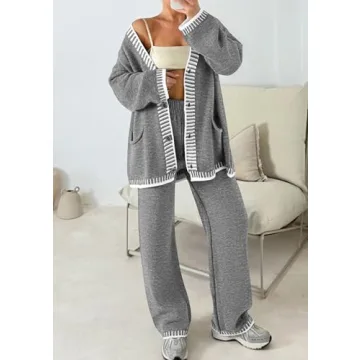 PRETTYGARDEN Women's Stylish 2 Piece Knit Lounge Sets