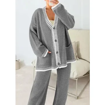 PRETTYGARDEN Women's Stylish 2 Piece Knit Lounge Sets