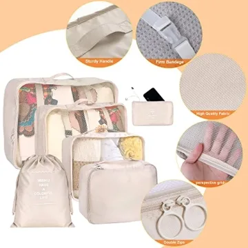 Kingdalux 6PC Packing Cubes - Travel Organizer Set