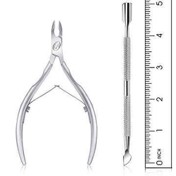Cuticle Trimmer with Cuticle Pusher - Cuticle Remover Cuticle Nipper Professional Stainless Steel Cu...