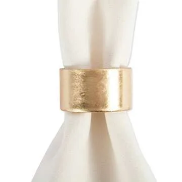 DII Decorative Napkin Rings Set of 6 Elegant Gold