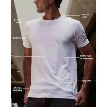 INTO THE AM Premium Men's Fitted Crew Neck Essential Tees 3-Pack - Classic Style for Every Occasion