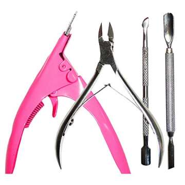 VAGA Cuticle Pushers Split End Trimmer And Ingrown Toenail Tool, Cuticle Trimmer Nail Nipper, Flase Nail Clipper Pedicure Kit. Easy To Use VAGA Professional Nail Tools, Nail Clippers, Cutical Pusher