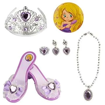 kuaima Girls Princess Dress Up Shoes Set Princess Gift Pretend Jewelry Toys Set Princess Role Play Collection Kit Gift for Birthday Halloween Christmas Party for 3 4 5 6 Years Old Girls and up
