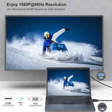 BENFEI HDMI to VGA 6 Feet Cable, Uni-Directional HDMI Computer to VGA Monitor Cable (Male to Male) Compatible for Computer, Desktop, Laptop, PC, Monitor, Projector, HDTV, Roku, Xbox