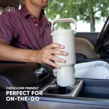 Simple Modern Trek Pivot | 40oz Flip Straw Tumbler with Handle | Water Bottle & Boot | Interchangeable Straw & Chug Lids | Insulated Stainless Steel Jug | Gym Sports Outdoors | Buttercup