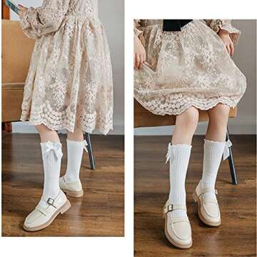 Buy Juebm Baby Girl Knee High Bow Socks for Toddlers