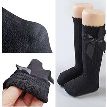 Buy Juebm Baby Girl Knee High Bow Socks for Toddlers