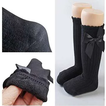 Buy Juebm Baby Girl Knee High Bow Socks for Toddlers