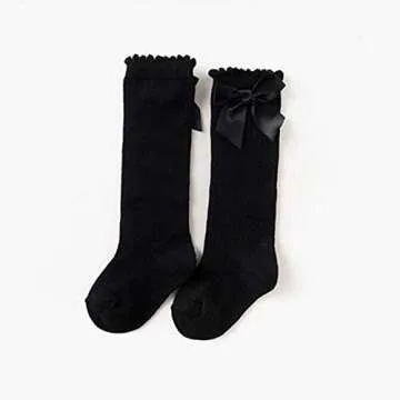 Buy Juebm Baby Girl Knee High Bow Socks for Toddlers
