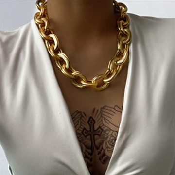 Stylish ACEDRE Cuban Chain Choker Necklace for Women