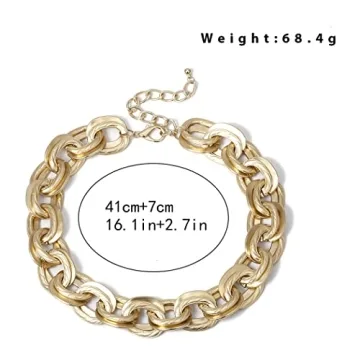 Stylish ACEDRE Cuban Chain Choker Necklace for Women