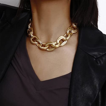 Stylish ACEDRE Cuban Chain Choker Necklace for Women