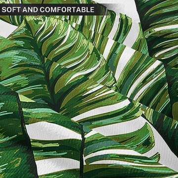 Emvency Set of 2 Throw Pillow Covers Tropical Artistic Vintage Green Palm Leaf Decorative Pillow Cases Home Decor Standard Square 18x18 Inches Summer White Pillowcases