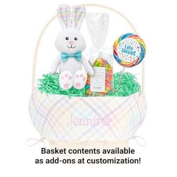 Let's Make Memories Personalized Easter Basket for Kids - For Boys - For Girls - Embroidered Name - ...