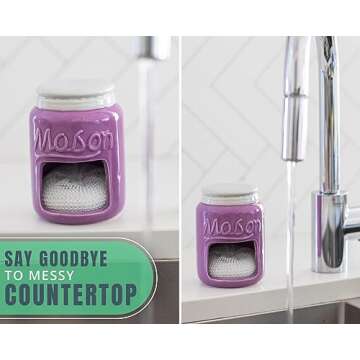 Comfify Kitchen Sponge Holder - Vintage Mason Jar Style