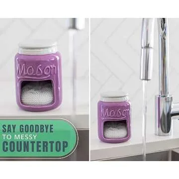 Comfify Kitchen Sponge Holder - Vintage Mason Jar Style
