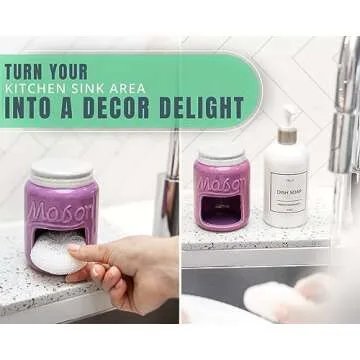 Comfify Kitchen Sponge Holder - Vintage Mason Jar Style