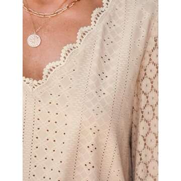 CUPSHE Women's Trendy Long Sleeve Lace Tops for All Occasions