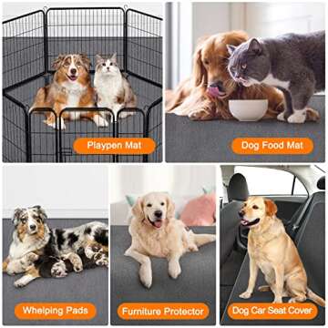 SHU UFANRO Washable Pee Pads for Dogs 65"x48"/72"x72" Reusable Dog Pads Extra Large Upgrade Non-Slip Puppy Pad Heavy Absorbency Puppy Pee Pads Quick Dry Whelping Waterproof Pads for Dog Playpen/Crate