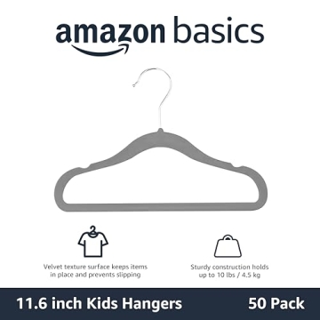 Stylish Amazon Basics Velvet Hangers for Baby & Toddler Holds 50