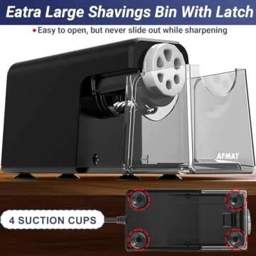 Electric Pencil Sharpener Heavy Duty, 6 Holes, Auto Stop AFMAT Pencil Sharpeners for School, Classroom Electric Sharpener for 6-11mm Pencils, 7000 Sharpening Times, Do not Eat up Colored Pencils