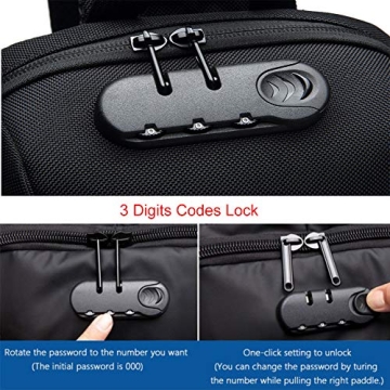 Men's Waterproof Sling Bag with USB Charging