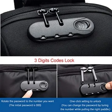 Men's Waterproof Sling Bag with USB Charging
