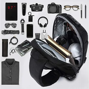 Men's Waterproof Sling Bag with USB Charging