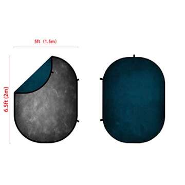 Kate Collapsible Backdrop Pop Up Photo Backdrops Grey Blue Portable for Headshot, for Portrait Photo...