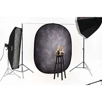 Kate Collapsible Backdrop Pop Up Photo Backdrops Grey Blue Portable for Headshot, for Portrait Photography, for Video, 5x6.5ft