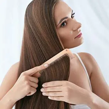 Patelai 2 Pcs Metal Comb for Men Stainless Steel Flat Top Clipper Comb for Men Women Salon, 2 Styles(Rose Gold)