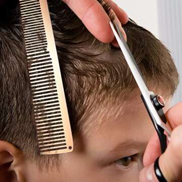 Patelai 2 Pcs Metal Comb for Men Stainless Steel Flat Top Clipper Comb for Men Women Salon, 2 Styles(Rose Gold)