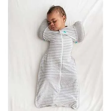 Love to Dream Swaddle Up Transition Swaddle, Patented Zip-Off Wings, Gently Help Baby Transition from Being Swaddled to Arms Free When Showing Signs of Rolling, 1.0 TOG, 24-32 lbs, Gray